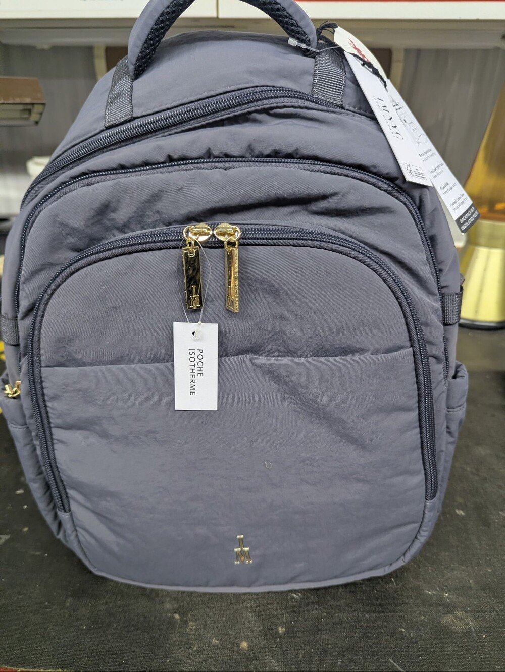 Women's Grey Backpack with Insulated Pocket